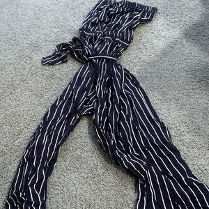 Blue and white overall